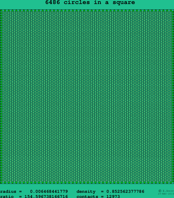 6486 circles in a square