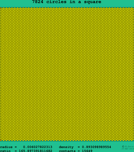 7824 circles in a square