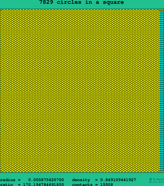 7829 circles in a square