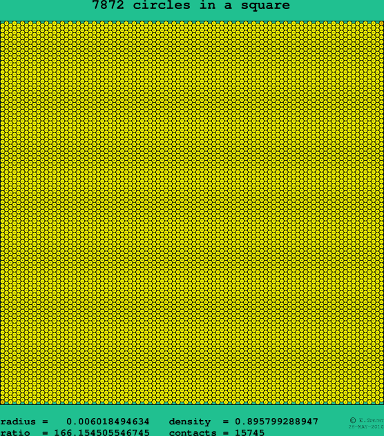 7872 circles in a square