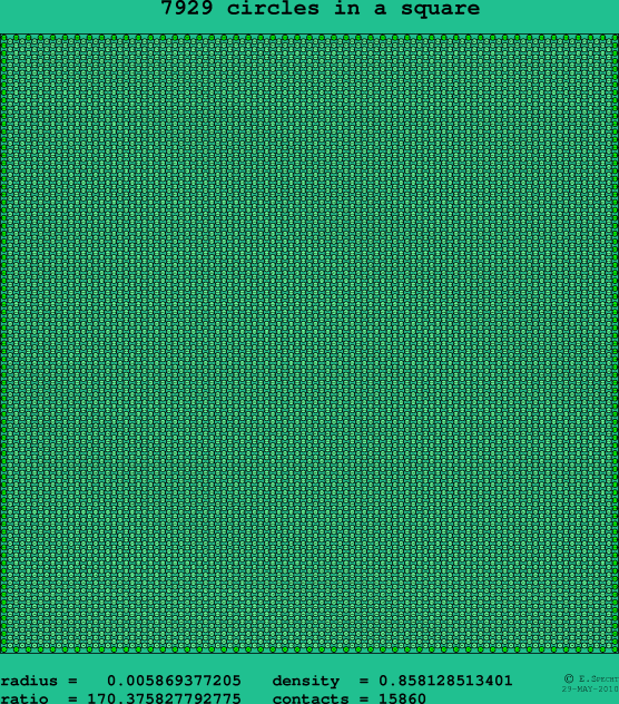 7929 circles in a square