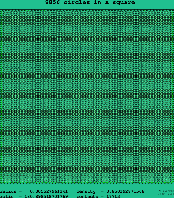 8856 circles in a square