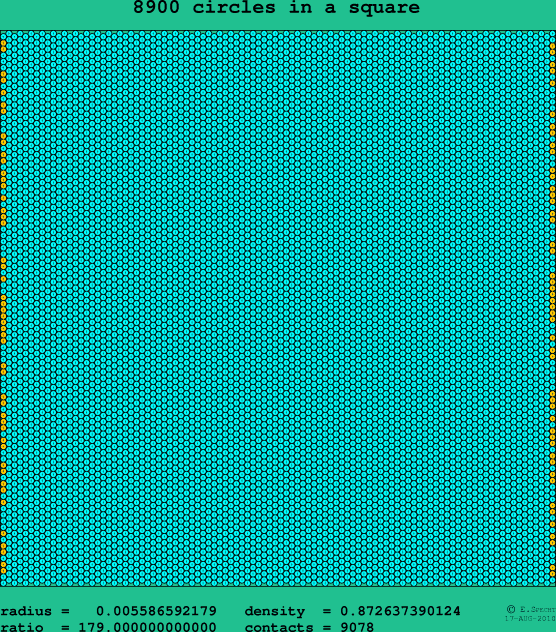 8900 circles in a square