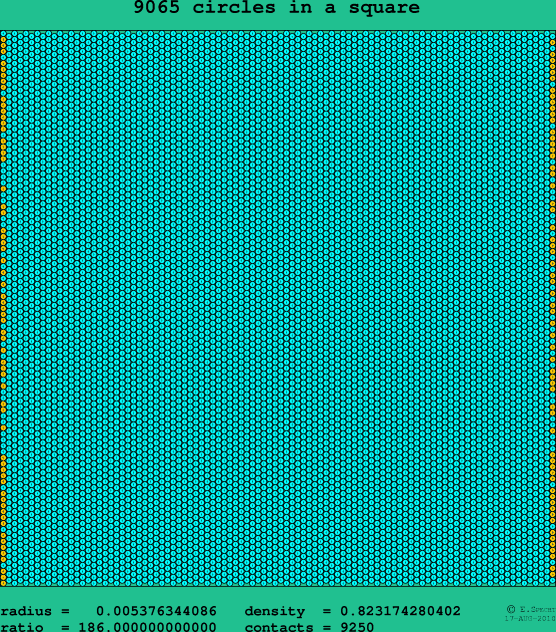 9065 circles in a square