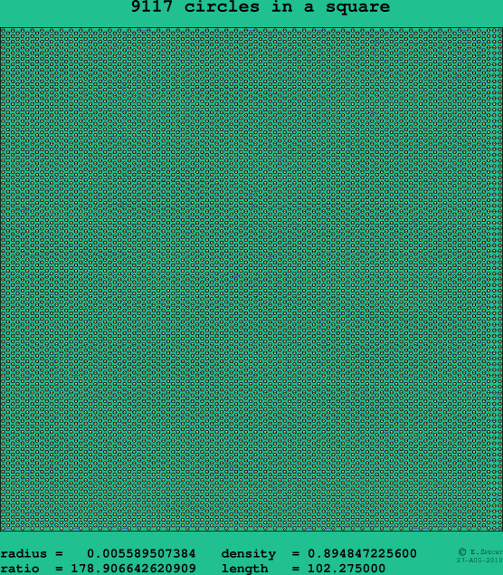 9117 circles in a square