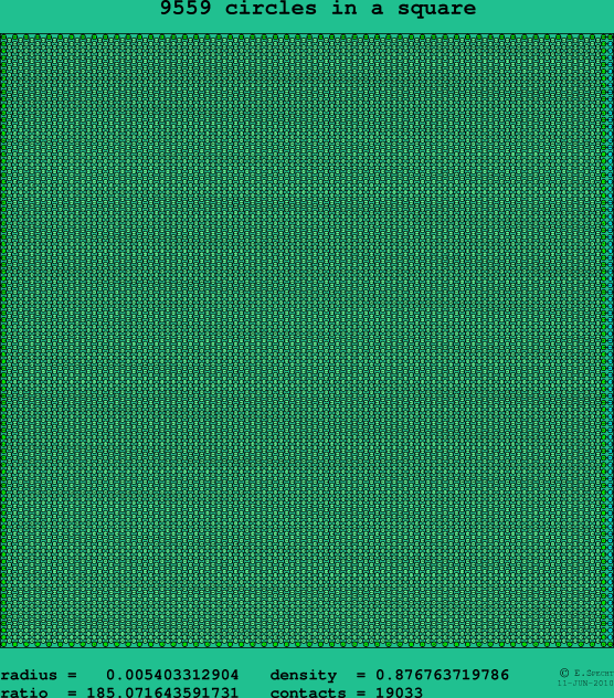 9559 circles in a square