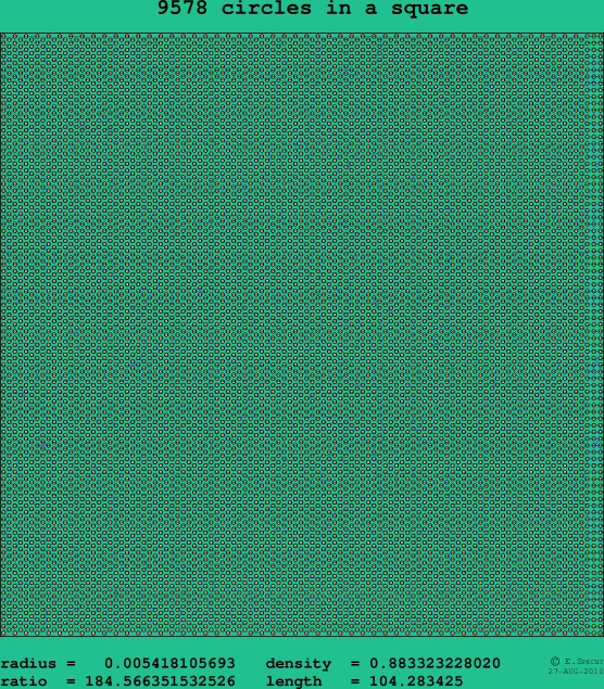 9578 circles in a square