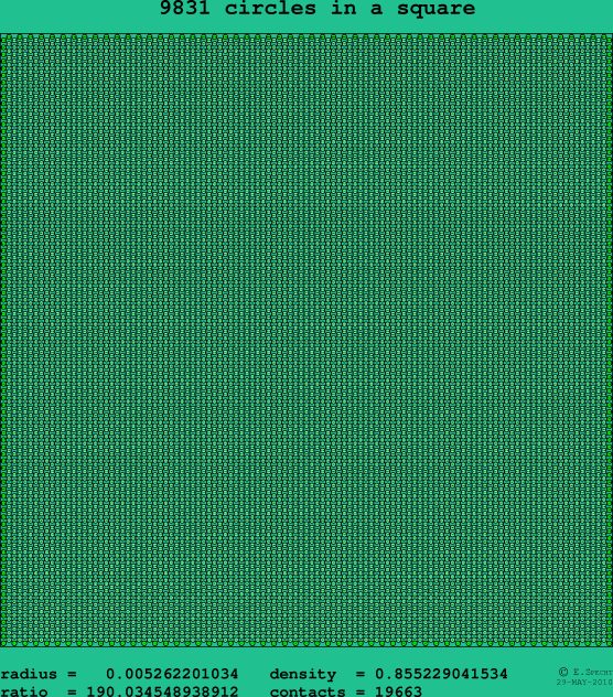 9831 circles in a square