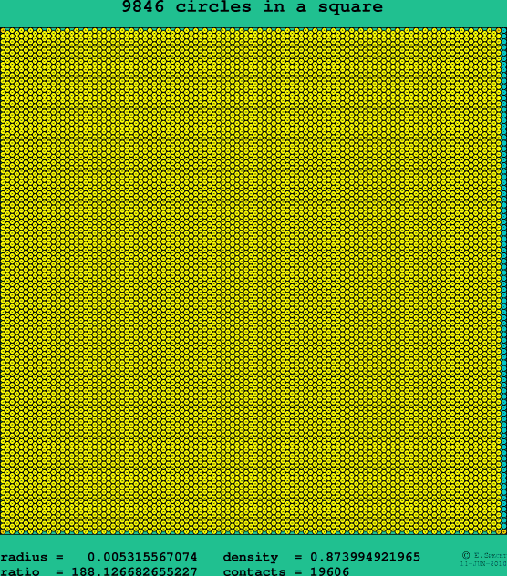 9846 circles in a square