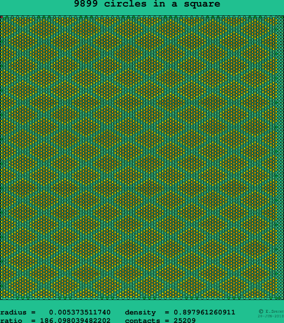 9899 circles in a square