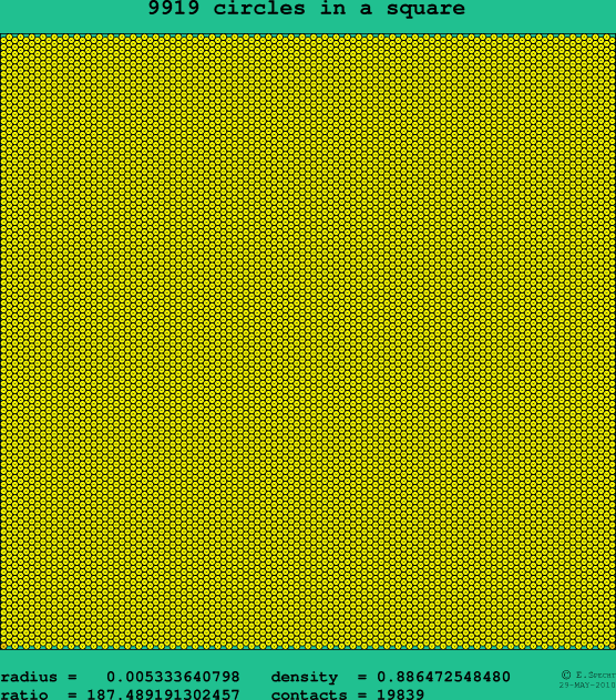 9919 circles in a square