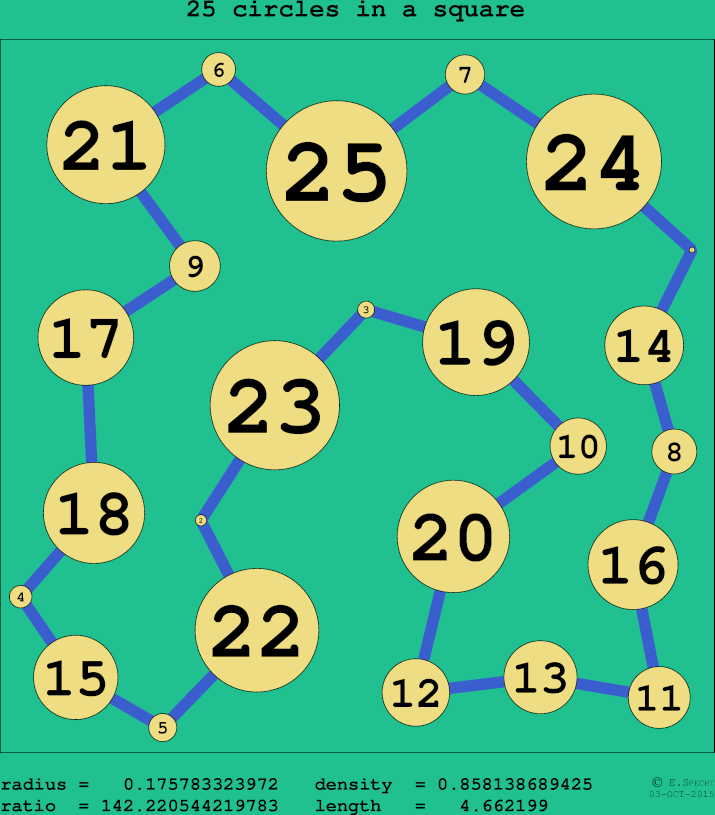 25 circles in a circle