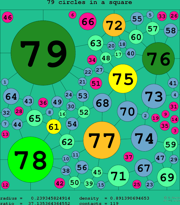 79 circles in a square