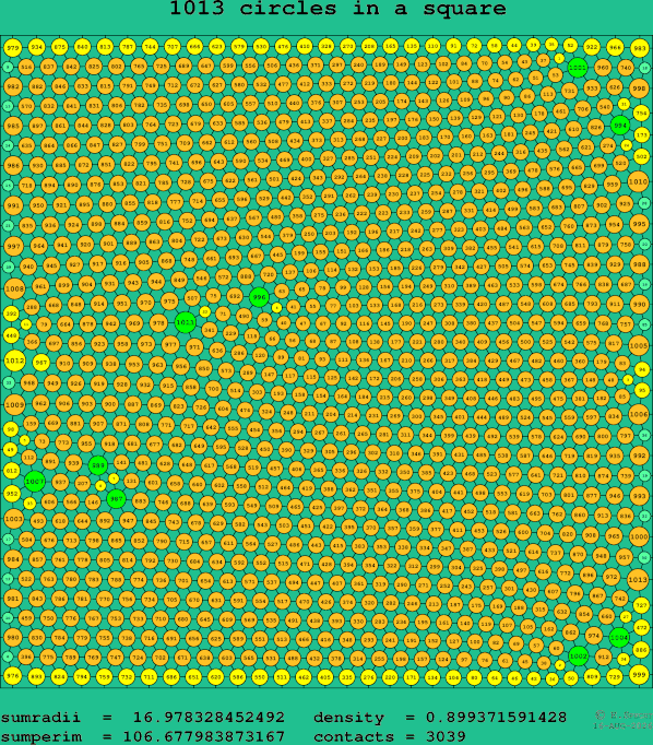 1013 circles in a square