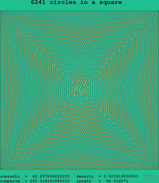 6241 circles in a square