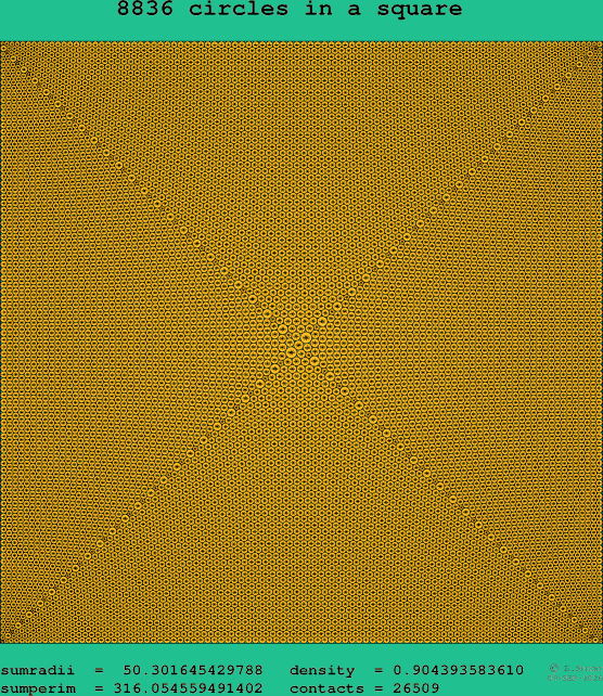 8836 circles in a square